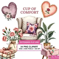 Cozy Comfort Decor Clipart PNG - Extended License – Image 1