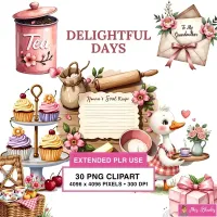 Baking Tea Time Clipart PNG - Extended License – Image 1