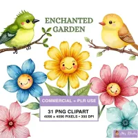 Cute Garden Clipart PNG - Commercial + PLR Use License – Image 1