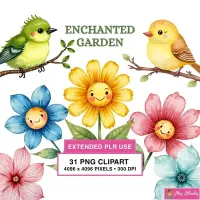 Cute Garden Clipart PNG - Extended License – Image 1