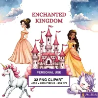 Fairy Tale Princess Clipart PNG - Personal Use License – Image 1