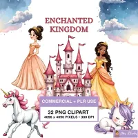 Fairy Tale Princess Clipart PNG - Commercial + PLR Use License – Image 1