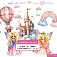 Fairy Princess Clipart PNG - Extended License – Image 1