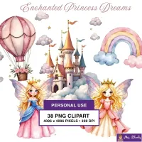 Fairy Princess Clipart PNG - Personal Use License – Image 1