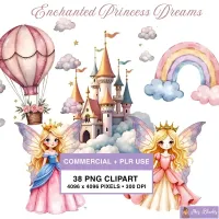 Fairy Princess Clipart PNG - Commercial + PLR Use License – Image 1