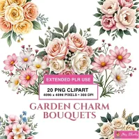 Floral Bouquet Clipart PNG - Extended License – Image 1