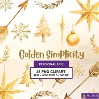 Minimal Gold Clipart PNG - Personal Use License – Image 1