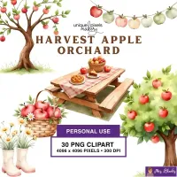 Apple Orchard Clipart PNG - Personal Use License – Image 1