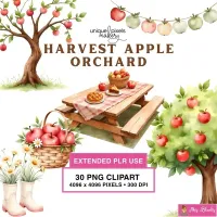 Apple Orchard Clipart PNG - Extended License – Image 1