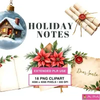 Holiday Letter Clipart PNG - Extended License – Image 1