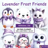 Soft Winter Animal Clipart PNG - Personal Use License – Image 1