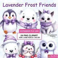 Soft Winter Animal Clipart PNG - Extended License – Image 1