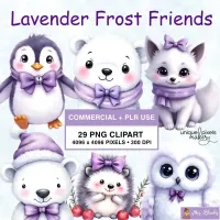 Soft Winter Animal Clipart PNG - Commercial + PLR Use License – Image 1