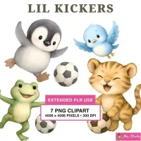 Soccer Animal Clipart PNG - Extended License – Image 1