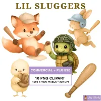 Cute Baseball Animal Clipart PNG - Commercial + PLR Use License – Image 1