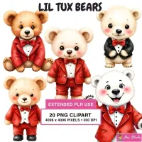 Formal Teddy Bear Clipart PNG - Extended License – Image 1