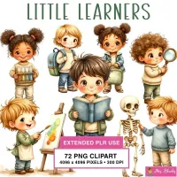 Cute Kids Learning School Clipart PNG - Extended License – Image 1