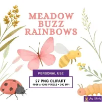 Soft Meadow Insect Clipart PNG - Personal Use License – Image 1
