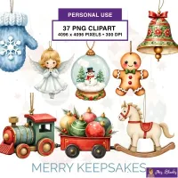 Cute Christmas Ornament Clipart PNG - Personal Use License – Image 1