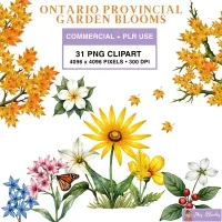 Autumn Garden Floral Clipart PNG - Commercial + PLR Use License – Image 1