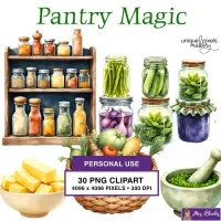 Kitchen Pantry Food Clipart PNG - Personal Use License – Image 1