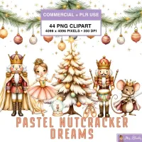 Pastel Christmas Nutcracker Clipart PNG - Commercial + PLR Use License – Image 1