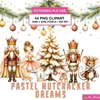 Pastel Christmas Nutcracker Clipart PNG - Extended License – Image 1