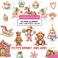 Peppermint Christmas Clipart PNG - Extended License – Image 1