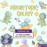 Space Dinosaur Clipart PNG - Personal Use License – Image 1