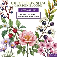 Quebec Floral Garden Clipart PNG - Personal Use License – Image 1