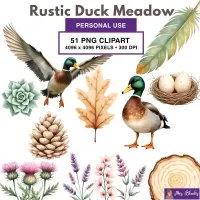 Duck Meadow Nature Clipart PNG - Personal Use License – Image 1