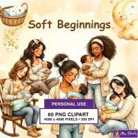 Motherhood Baby Moments Clipart PNG - Personal Use License – Image 1