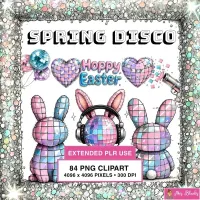 Disco Easter Bunny Clipart PNG - Extended License – Image 1
