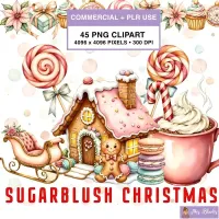 Pink Candy Christmas Clipart PNG - Commercial + PLR Use License – Image 1
