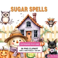 Cute Halloween Farm Clipart PNG - Extended License – Image 1
