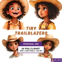 Adventurous Kids Explorer Clipart PNG - Personal Use License – Image 1