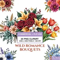 Floral Bouquet Clipart PNG - Commercial + PLR Use License – Image 1
