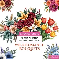 Floral Bouquet Clipart PNG - Extended License – Image 1
