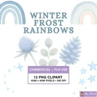 Winter Rainbow Clipart PNG - Commercial + PLR Use License – Image 1