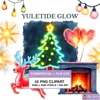 Christmas Glow Clipart PNG - Commercial + PLR Use License – Image 1