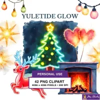 Christmas Glow Clipart PNG - Personal Use License – Image 1