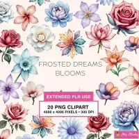 Pastel Floral Clipart PNG - Extended License – Image 1