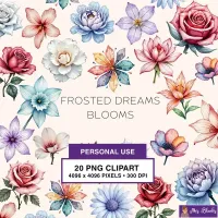 Pastel Floral Clipart PNG - Personal Use License – Image 1