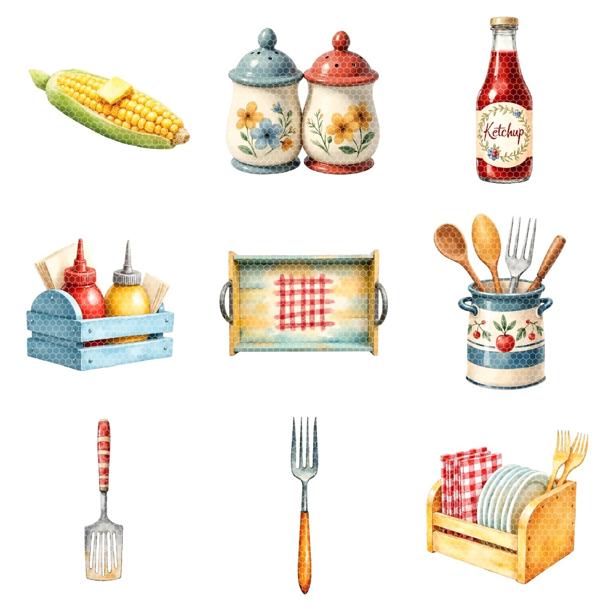 Backyard cookout BBQ Summer Picnic Clipart PNG - Commercial + PLR Use License – Image 6