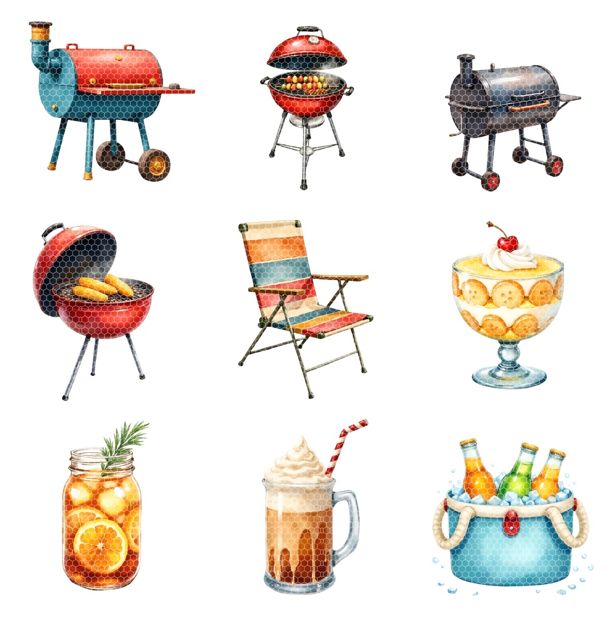 Backyard cookout BBQ Summer Picnic Clipart PNG - Commercial + PLR Use License – Image 2