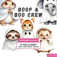 Cute Ghost Animal Clipart PNG - Extended License – Image 1