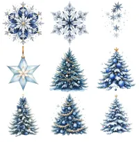 Sapphire Blue Christmas Ornament and Winter Clipart PNG - Personal Use License - Heirloom Holiday Elegance Sapphire Collection – Image 7