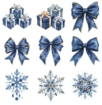 Sapphire Blue Christmas Ornament and Winter Clipart PNG - Personal Use License - Heirloom Holiday Elegance Sapphire Collection – Image 6