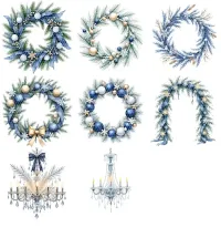 Sapphire Blue Christmas Ornament and Winter Clipart PNG - Personal Use License - Heirloom Holiday Elegance Sapphire Collection – Image 9