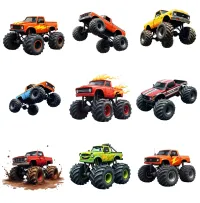 Colorful Monster Truck Watercolor Clipart PNG - Commercial + PLR Use - Monster Truck Mayhem – Image 5